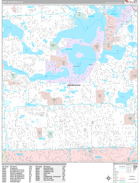 West Bloomfield Wall Map